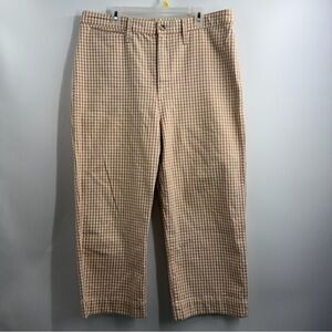 Madewell Tan Checkered Wide Leg Pants